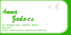 anna zakocs business card