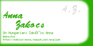 anna zakocs business card